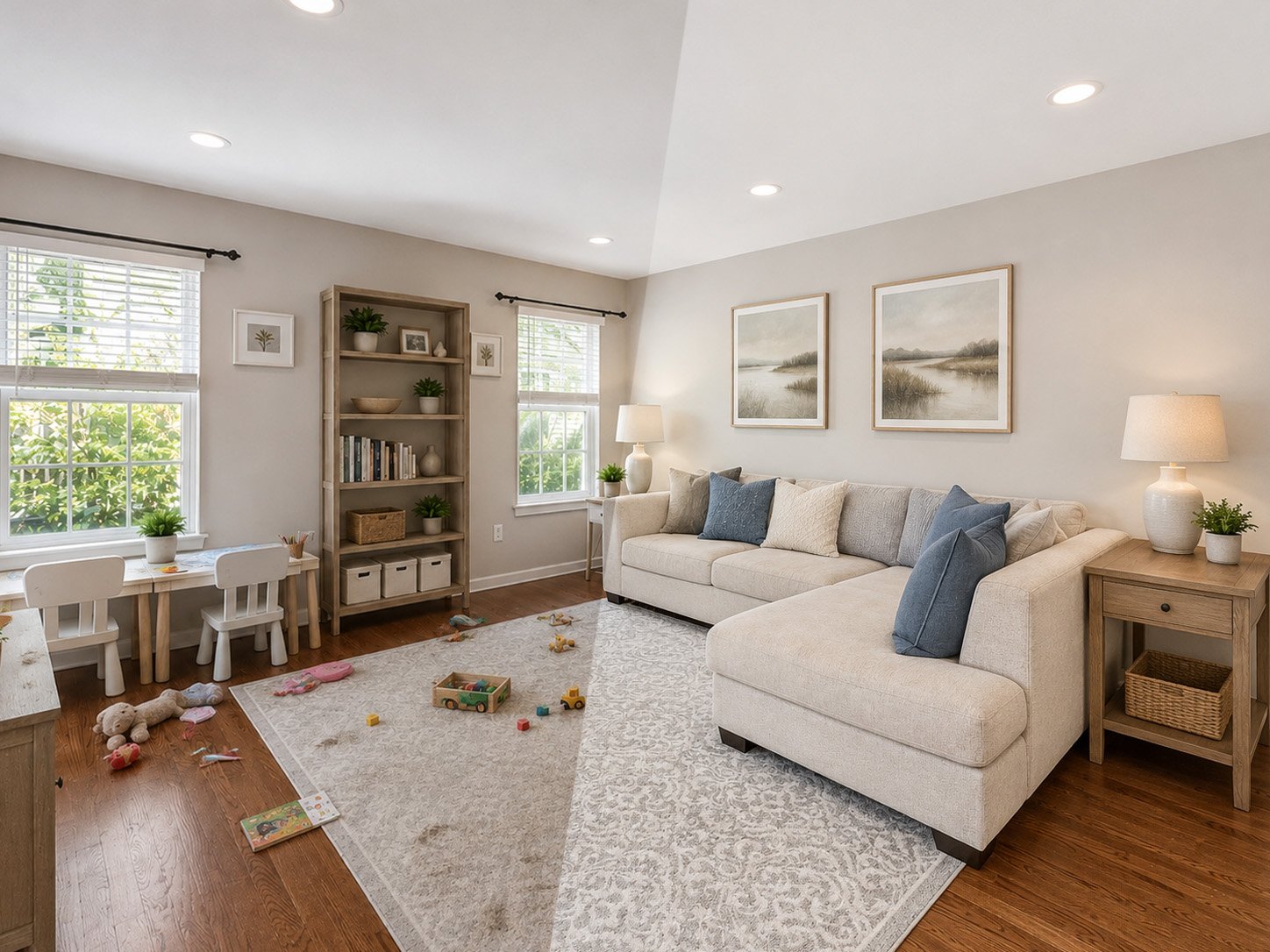 Living room after residential service